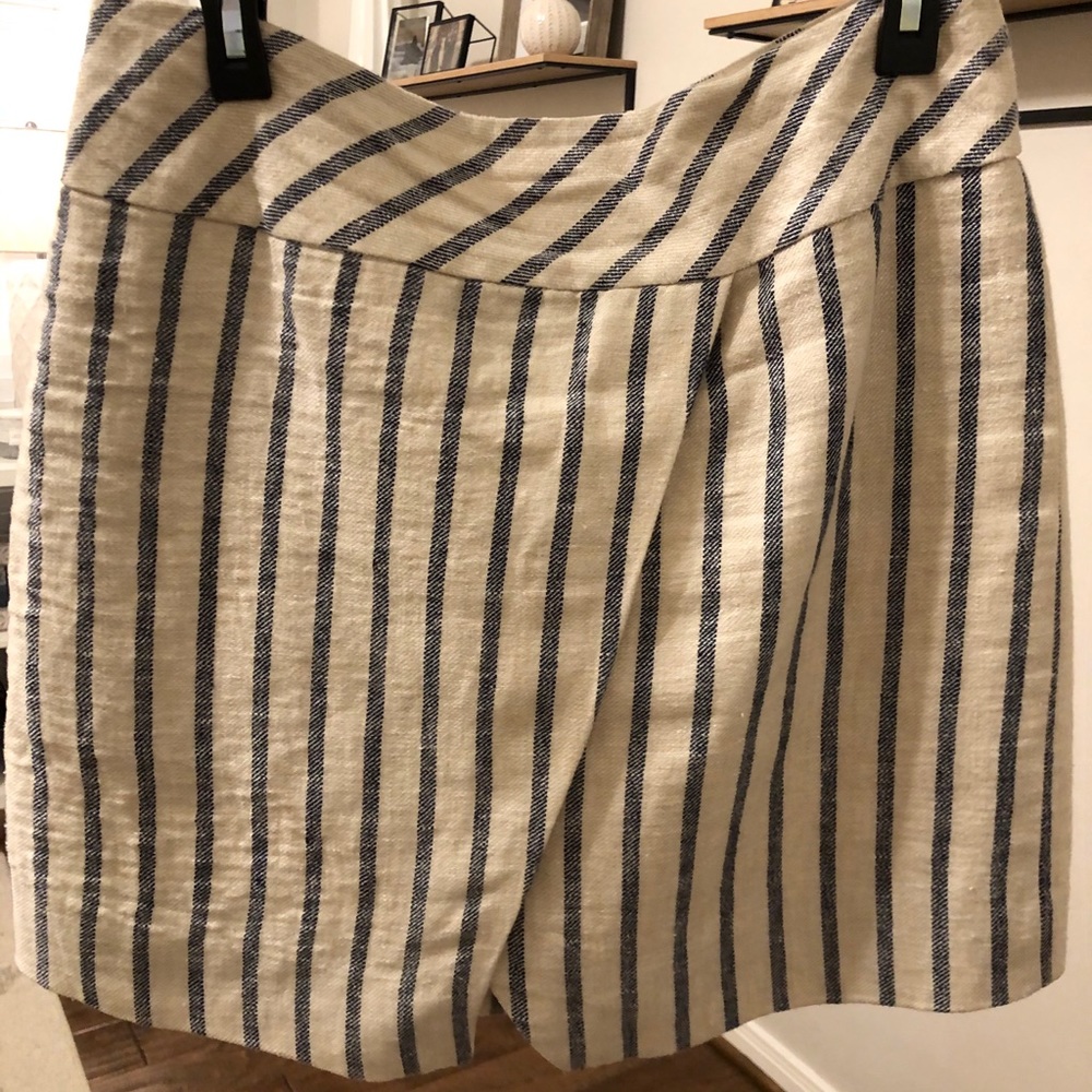 Linen J crew faux wrap skirt
